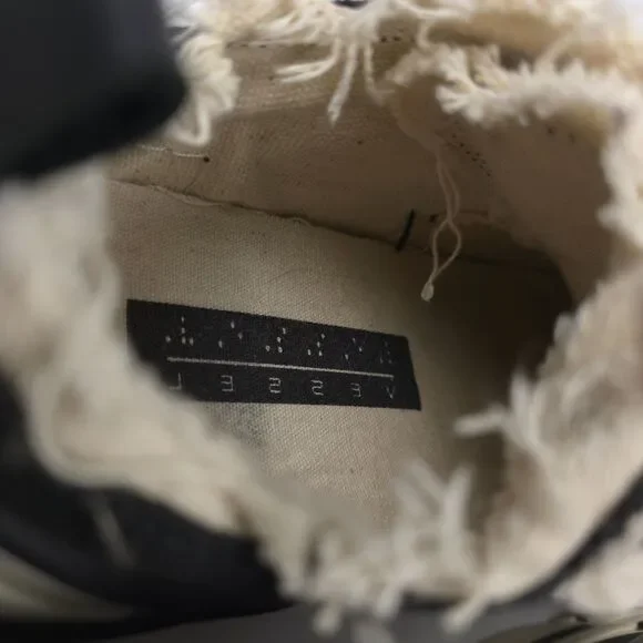 VESSEL Yohji Yamamoto Patchwork Platform Low Sneakers Black Skate 90s Y2k Grunge - Picture 9 of 10